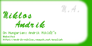 miklos andrik business card